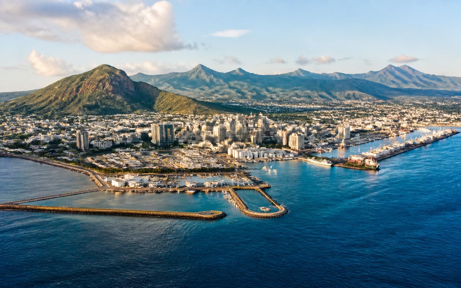 Port Louis and the coast of Mauritius
